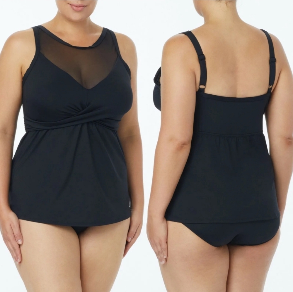 Coco Reef Plus Size Dreamweaver High Neck Wrap Bra Sized Tankini SET 24W / 46DD